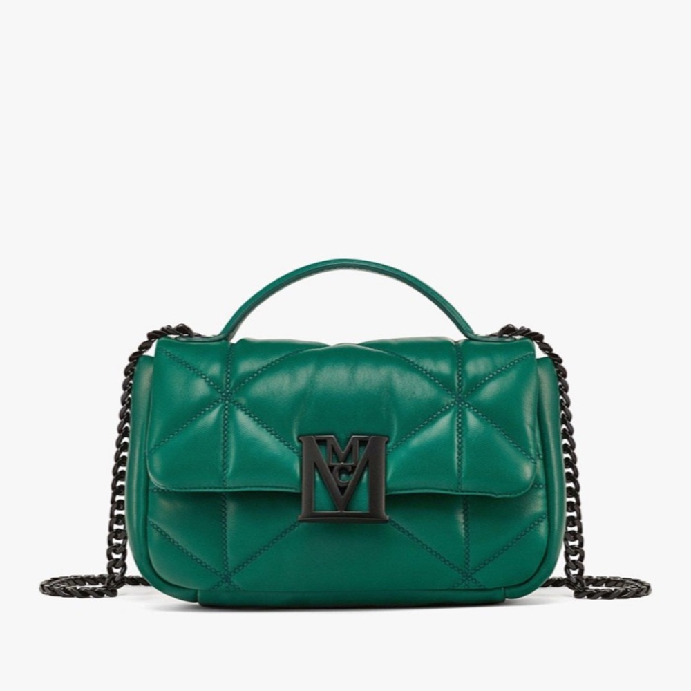 MCM Travia Quilted Shoulder Bag in Green Leather